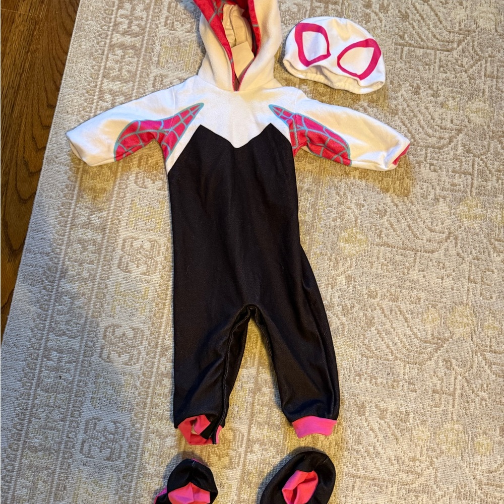 Marvel Baby Girl Spider-Gwen Black White Pink Hooded Costume